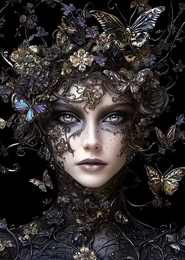 Woman with Butterfly Crown