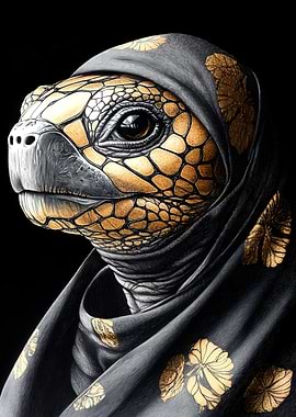 Golden Turtle Portrait Animal