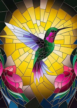 Stained Glass Hummingbird