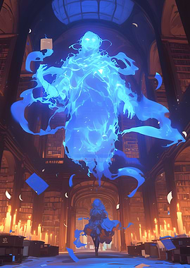 Blue Spirit in Library