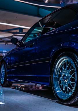 Blue BMW E36