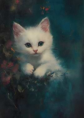White Kitten Portrait