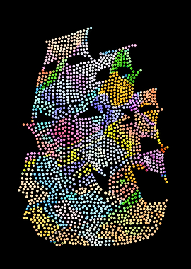 Abstract Dot Art Ship