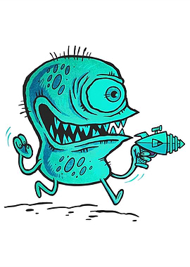 One-Eyed Monster with Ray Gun
