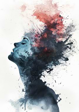 Abstract Watercolor Portrait