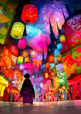 Festival Night in a Fantasy City