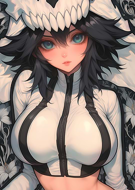 Anime Girl with Skull Mask Gaming