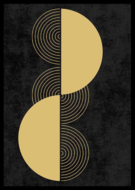 Gold & Black Abstract Art