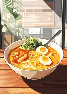 Ramen Bowl Illustration