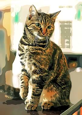 Tabby Cat Portrait