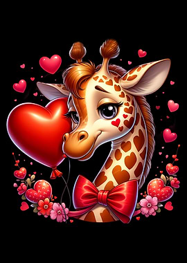Giraffe Valentine's Day