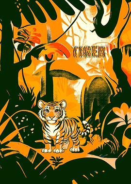 Tiger Cub in Jungle