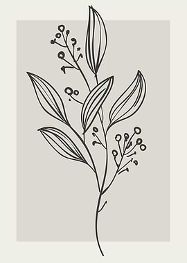 Minimalist Floral Line Art