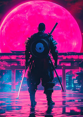 Samurai Under Neon Moon
