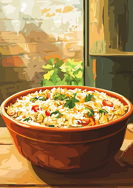 Bowl of Rice with Vegetables