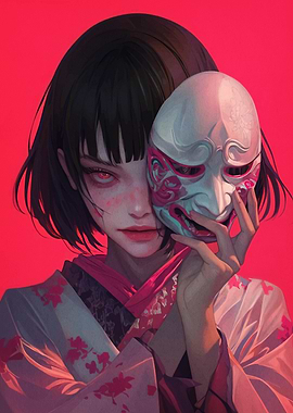 Anime Girl with Mask