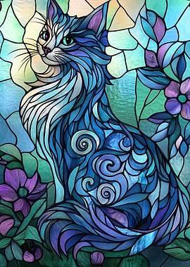 Stained Glass Cat