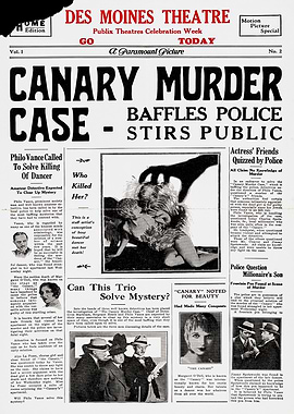 Canary Murder Case Newspaper