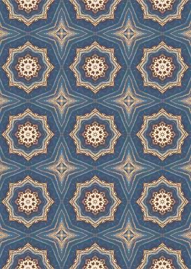 Blue and Gold Mandala Pattern