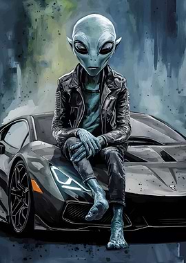 Alien in a Sports Car