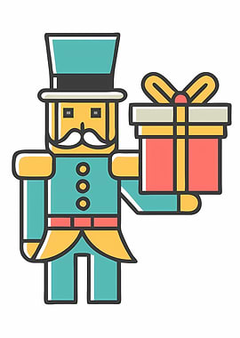 Nutcracker with Gift