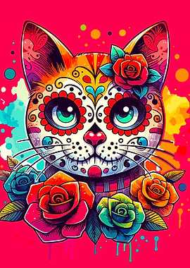 Sugar Skull Cat