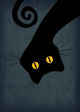 Curious Black Cat Silhouette