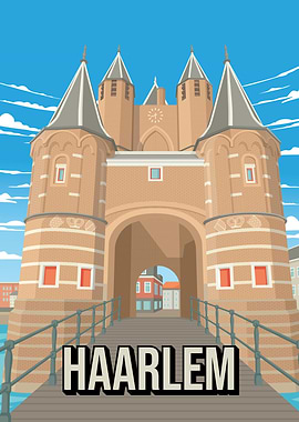 Haarlem City Gate Travel Art