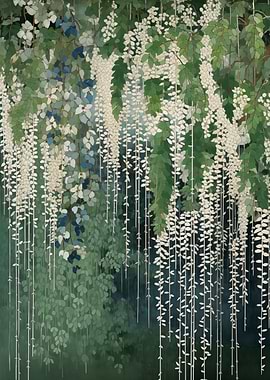 White Wisteria Flowers