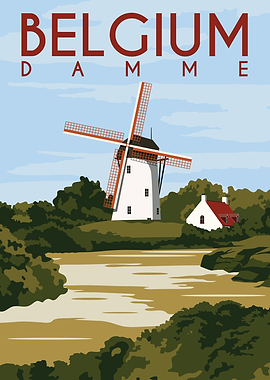 Belgium Windmill Landscape