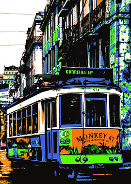 Vintage Tram in Lisbon