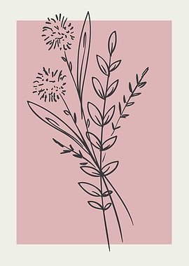 Floral Line Art Print