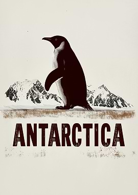 Antarctica Penguin Minimalist Travel