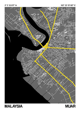 Muar City Street Map