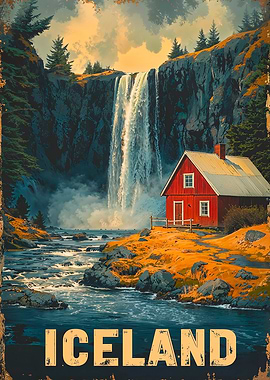 Iceland Waterfall Cabin