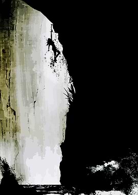 Silhouette Climbing Cliff