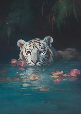 White Tiger in Water