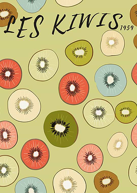 Kiwi Fruit Mid Century Kitchen