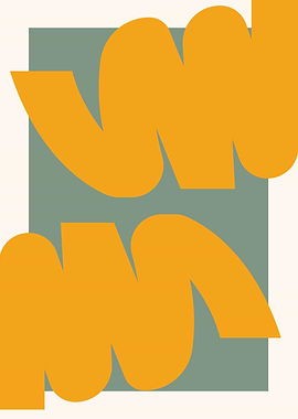 Abstract Orange and Green Shapes