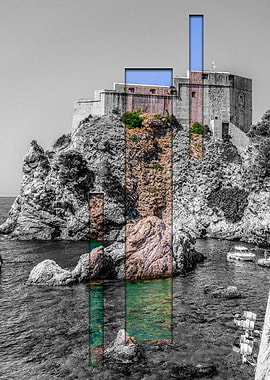 Coastal Fortress with Color Splash