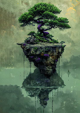 Floating Island with Bonsai Tree