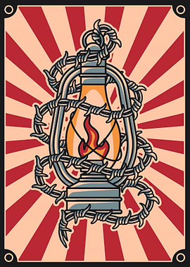Tied Lantern Vintage Art