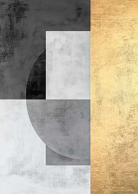 Gray, White, and Gold Geometry