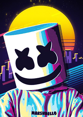 Marshmello Retro Art