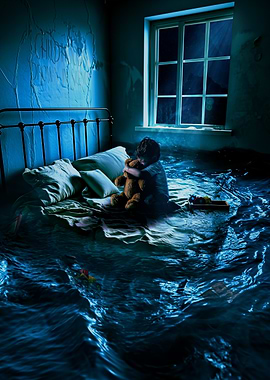 Child in a Flooded Room