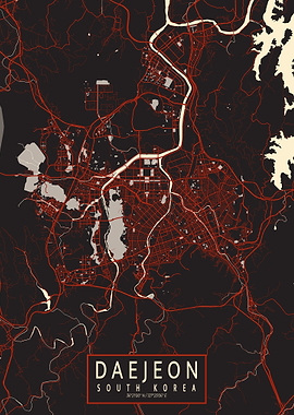 Daejeon City Map South Korea Vector