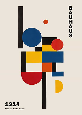 Bauhaus Geometric Poster