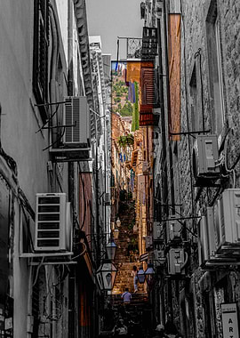 Narrow Stone Alleyway Dubrovnik Croatia