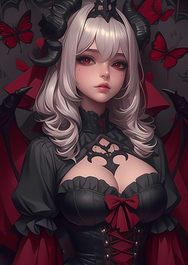 Anime Demon Girl Portrait Gaming