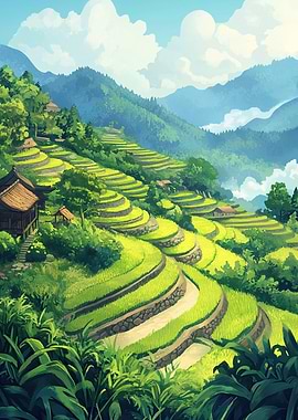 Rice Terraces Landscape